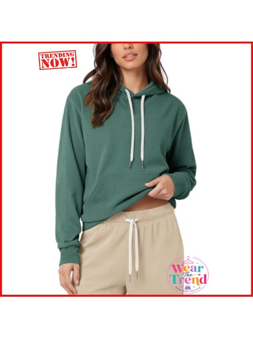 Brushed Fleece Hoodie Warm Pullover with Kangaroo Pocket
